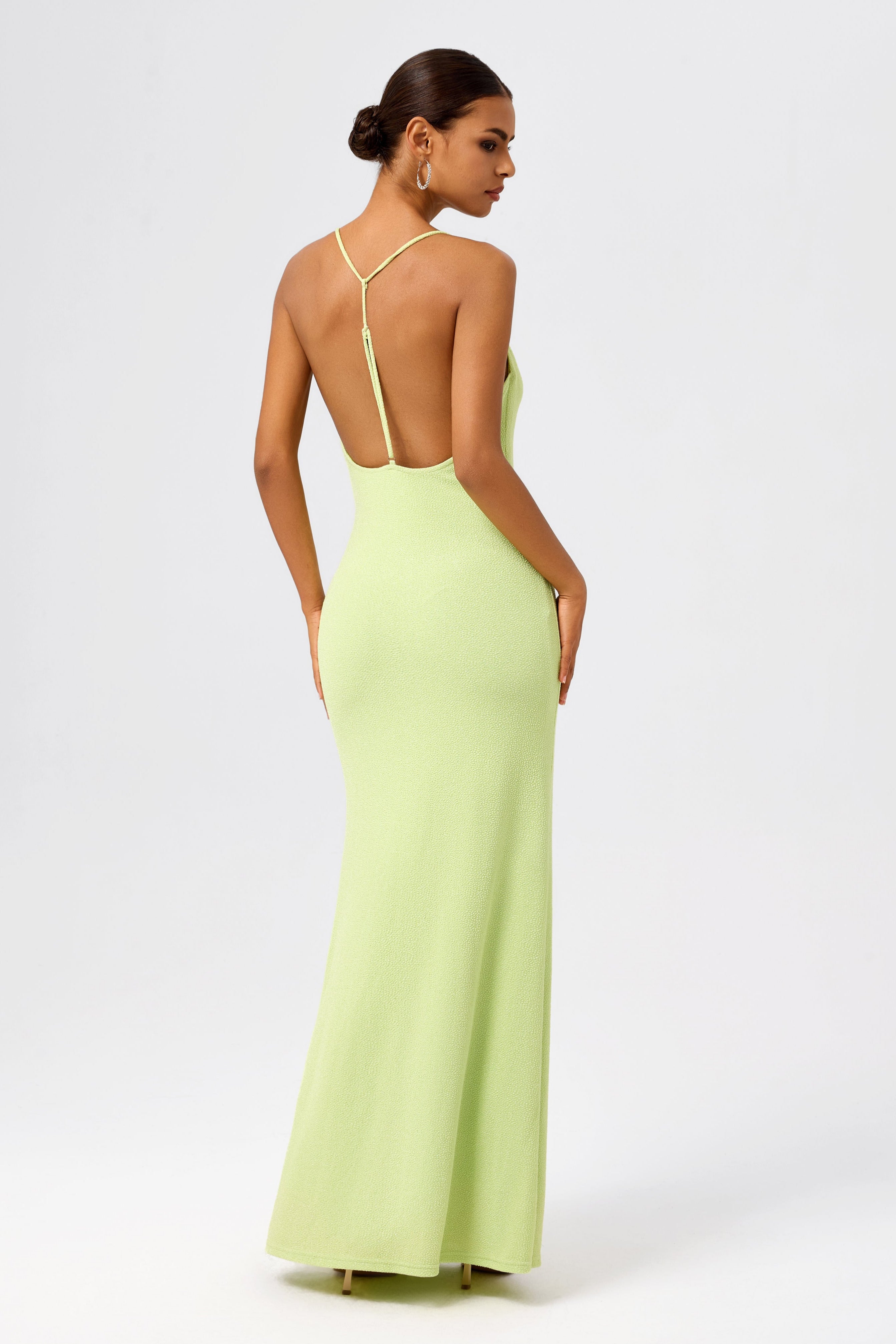 knee length dresses for ladies Cowl-Neck Open-Back Sleeveless Mermaid Maxi Dress – HOLO LOKA