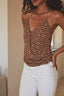 Houndstooth Wrap Camisole Top with Gold Chain