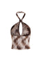 Crossover Halter Neck Top in Brown