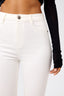 High-Waist Flared Stretch Jeans in White