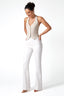 High-Waist Flared Stretch Jeans in White