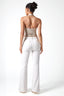 High-Waist Flared Stretch Jeans in White