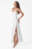 Bejeweled Sleeveless Maxi Dress with Slit in White