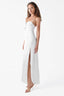 Bejeweled Sleeveless Maxi Dress with Slit in White