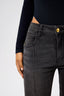 High-Waist Flared Slit Jeans in Vintage Black