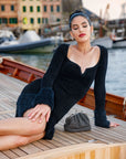 La Magnifica Moda Bella Black Vintage Full Sleeve One Piece Dress