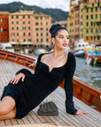 La Magnifica Moda Bella Black Vintage Full Sleeve One Piece Dress
