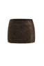 Fiery Short Faux Leaether Mini Skirt in Brown