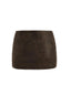 Fiery Short Faux Leaether Mini Skirt in Brown