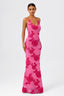 Sweetheart Spaghetti Strap Embroidered Mesh Maxi Dress