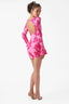 Embroidered Flared Long-Sleeved Mini Dress in Pink