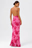 Sweetheart Spaghetti Strap Embroidered Mesh Maxi Dress