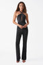 Cross Neck Halter Backless Jumpsuit in Black