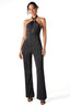 Cross Neck Halter Backless Jumpsuit in Black